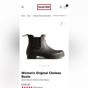 Hunter Women's Chelsea Black Rain Boots